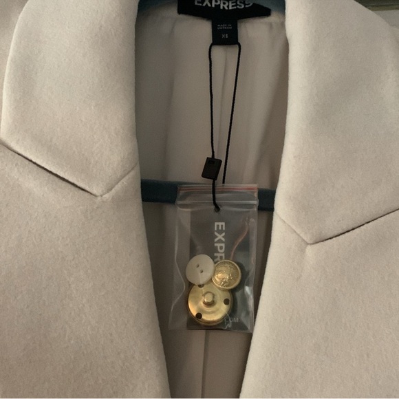 Express Flannel Knit Peak Lapel Double Breasted Blazer - Picture 5 of 7